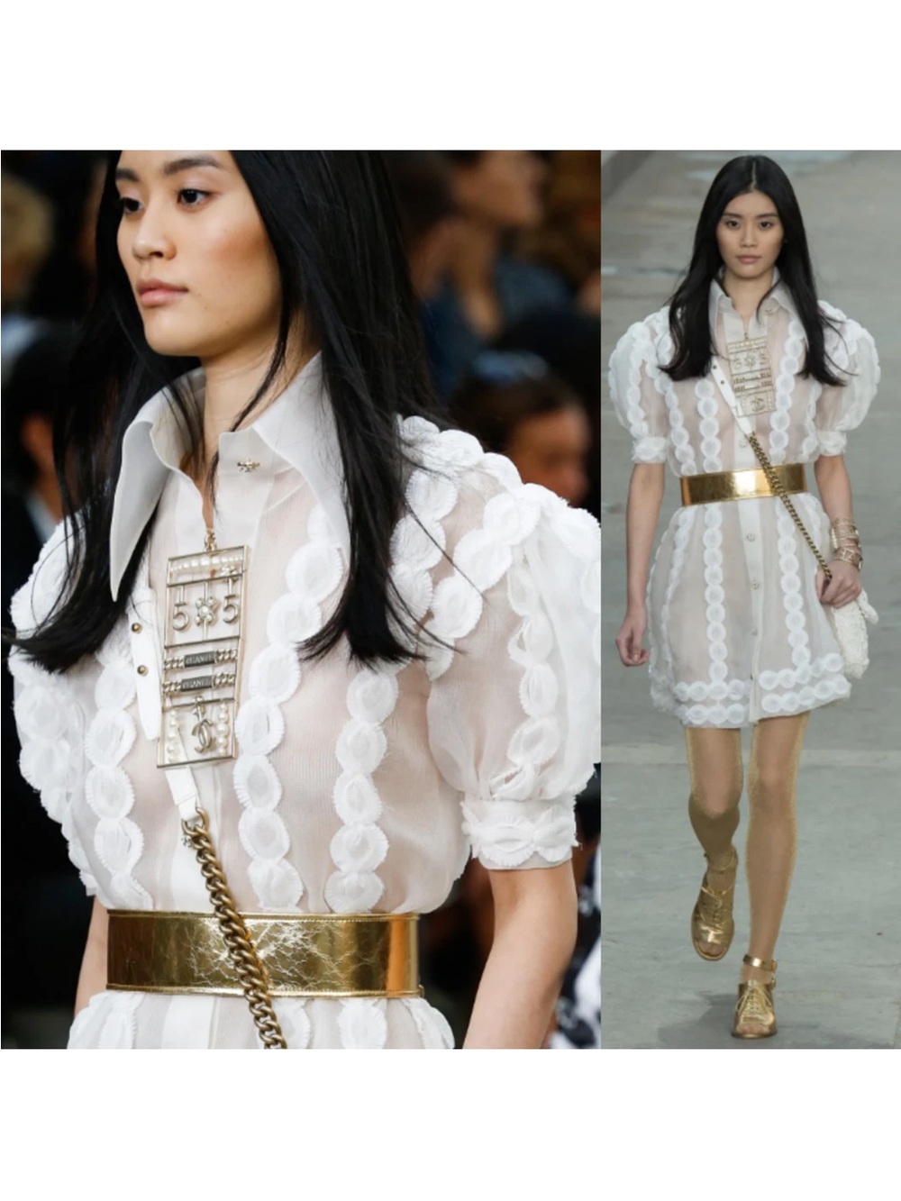 CHANEL Gold-Tone Statement Massive Pendant Necklace with Pearl Accents - Picture 3 of 17